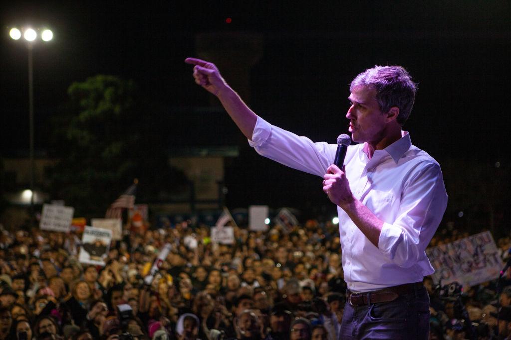 Former candidate for U.S. Senate Beto O'Rourke speaks to a crowd gathered in El Paso, Texas, on Feb. 11, 2019. (Christ Chavez/Getty Images)