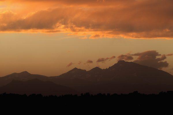 Sunset falls over the Rocky Mountains near Denver, Colorado on May 5, 2012. (Doug Pensinger/Getty Images)