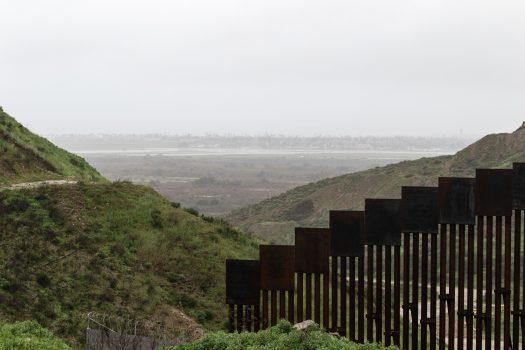 A section of the reinforced US-Mexico border fence is seen from Tijuana, Baja California State, Mexico, on Feb. 14, 2019. (Guillermo Arias/AFP/Getty Images)