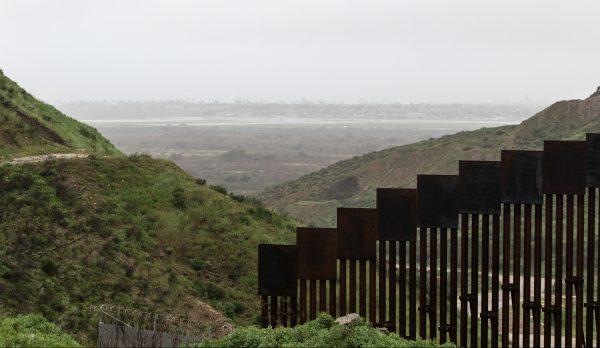 A section of the reinforced US-Mexico border fence is seen from Tijuana, Baja California state, Mexico, on Feb. 14, 2019. (Guillermo Arias/AFP/Getty Images)