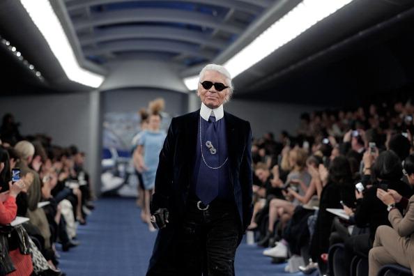 Designer Karl Lagerfeld walks on the runway during the Chanel 2012 Spring/Summer Haute Couture Collection Show at Shinjuku Gyoen Park on March 22, 2012, Tokyo, Japan. (Adam Pretty/Getty Images for Chanel)