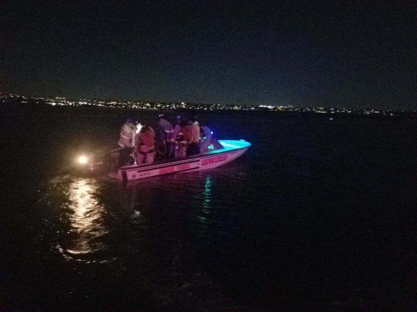 A lifeboat carries passengers to safety from the Bayside Skyride in San Diego on Feb. 18, 2019. (SDFD)