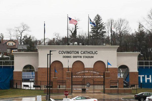 The exterior of Covington Catholic High School Dennis Griffin stadium in Park Hills, Ky., on Jan. 23, 2019. (Madalyn McGarvey/Reuters)
