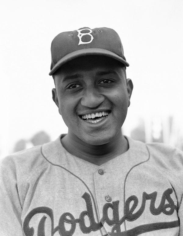 Brooklyn Dodgers baseball player Donald Newcombe in Vero Beach, Fla., on Feb. 28, 1951. (Harry Harris/AP)