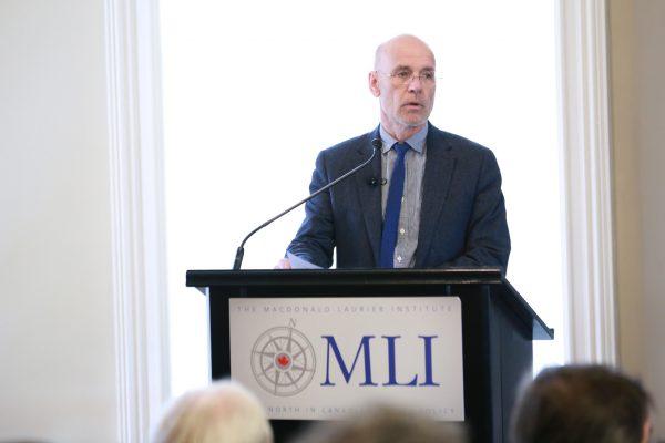Australian professor Clive Hamilton speaks about his ground-breaking book “Silent Invasion” to an audience at the Macdonald-Laurier Institute in Ottawa on Oct. 16, 2018. (Courtesy of Macdonald-Laurier Institute)
