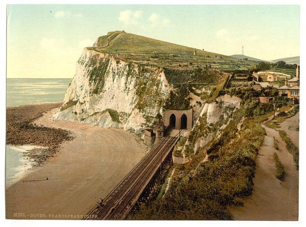 Shakespeare's Cliff, Dover, England, captured between 1890 and 1900 (Public Domain)