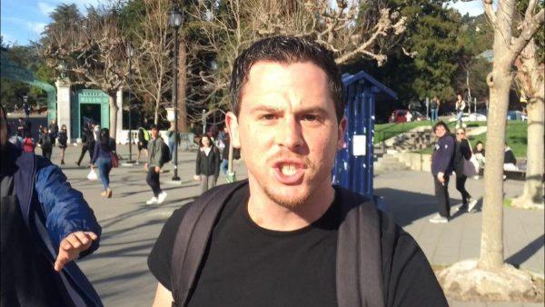 The person who attacked conservative activist Hayden Williams at the University of California at Berkeley on Feb. 20, 2019. (Courtesy of Brad Devlin, @bradleydevlin/Twitter)