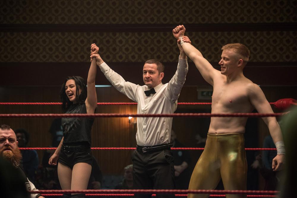 Florence Pugh and Jack Lowden as sister and brother wrestlers in “Fighting With My Family.” (Robert Viglasky/Metro-Goldwyn-Mayer Pictures Inc.)
