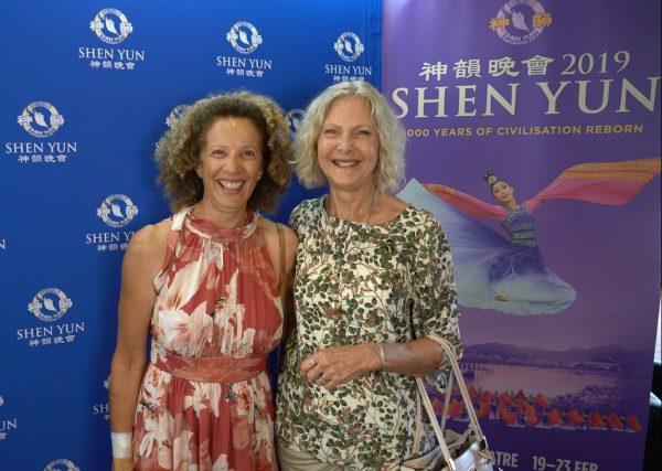 Finance and retail professional Mary Russell (L) saw Shen Yun at Perth's Regal Theatre, Western Australia, on Feb. 22, 2019. (Victor Bernal/NTD Television)