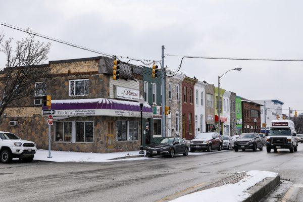 The Greektown neighborhood of Baltimore, Md., on Feb 3, 2019. The area is designated as opportunity zone as part of a tax incentive program introduced by the Tax Cuts and Jobs Act of 2017. (Samira Bouaou/The Epoch Times)