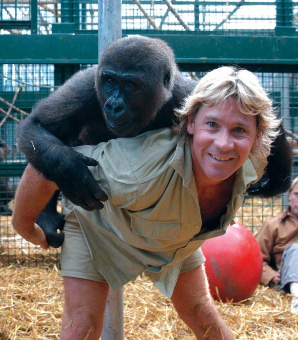 Steve Irwin poses at the Australia Zoo, on Aug. 6, 2003.  (Australia Zoo via Getty Images)