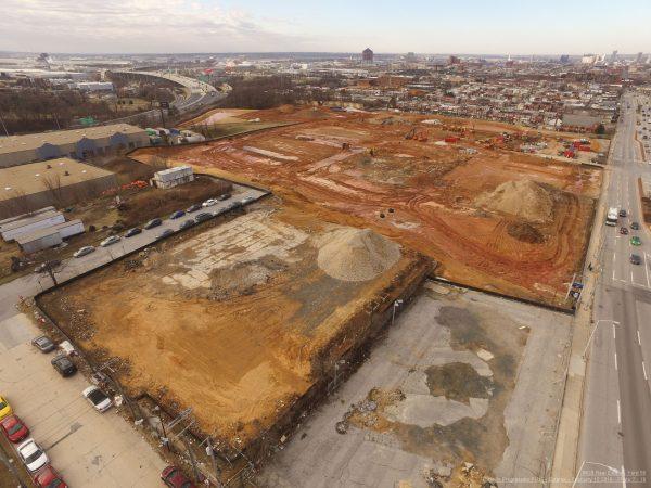 Yard 56 construction project in East Baltimore, Maryland. The site is located in one of the 42 opportunity zones in Baltimore city. (Courtesy of MCB Real Estate)