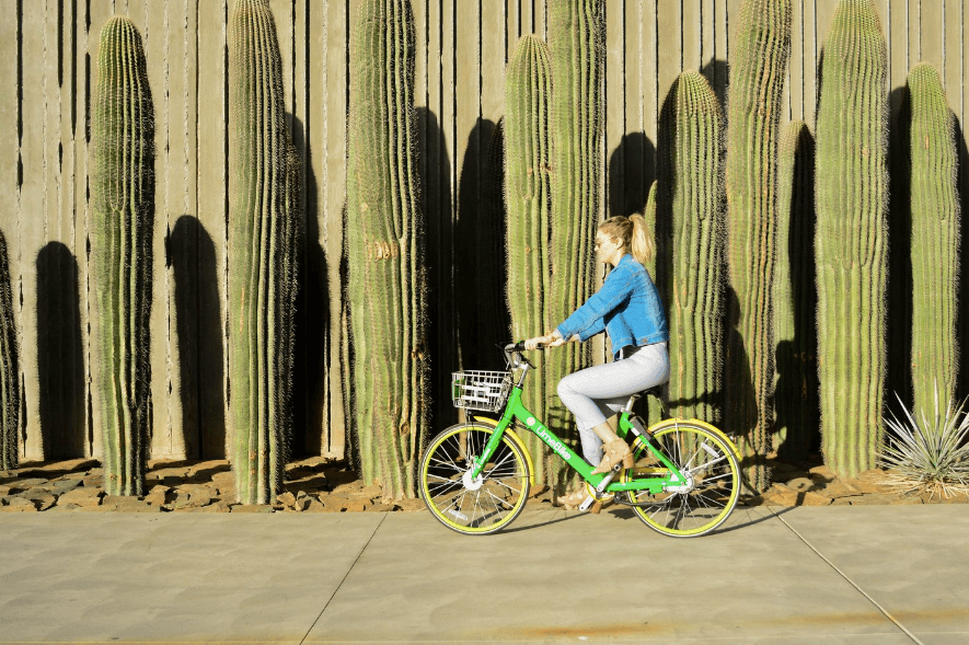 LimeBike bikeshare in Old Town Scottsdale. (Halie Sutton for Experience Scottsdale)