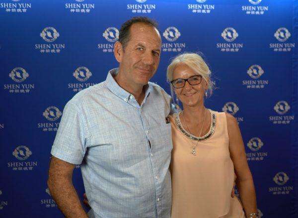 Sportswear distributor Peter Smithson (L) saw Shen Yun Performing Arts at The Regal Theatre in Perth, Western Australia, on Feb. 23, 2019. (Victor Bernal/NTD Television)