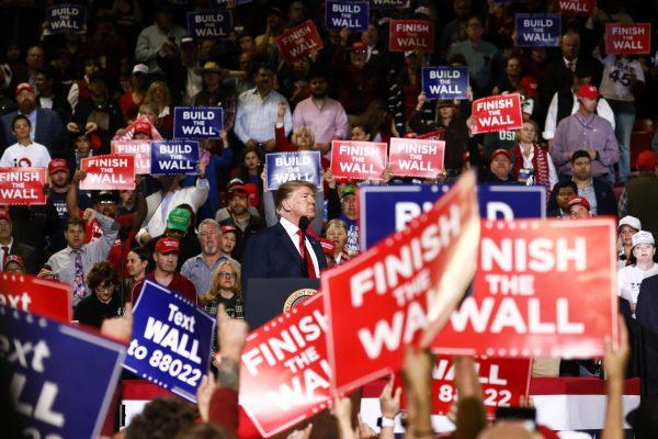 President Donald Trump at a Make America Great Again rally in El Paso, Texas, on Feb. 11, 2019. (Charlotte Cuthbertson/The Epoch Times)