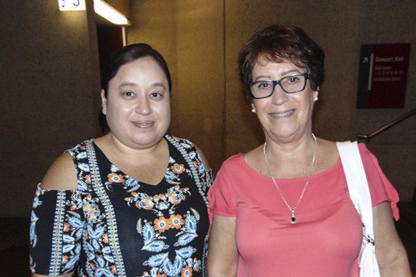 Government department officer Claudia Lopes (L) saw Shen Yun at Brisbane's Queensland Performing Arts Centre, in Australia, on Feb. 26, 2019. (Richard Szabo/The Epoch Times)