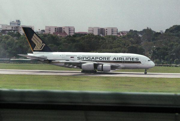 A Singapore Airlines Airbus A380 plane arrives at Changi International Airport in Singapore on January 7, 2014. (MOHD FYROL/AFP/Getty Images)