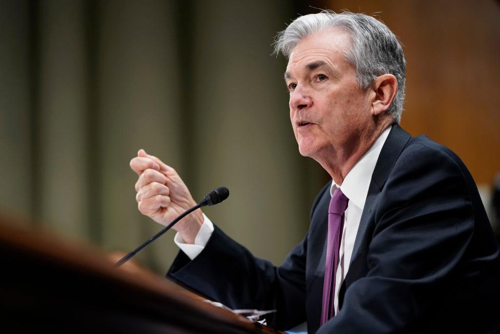 Federal Reserve Chairman Jerome Powell delivers the Federal Reserve's Semiannual Monetary Policy Report to the Senate Banking Committee on February 26, 2019 in Washington, DC. Powell addressed issues that could effect the economy including trade with China, Brexit, inflation and public debt. (Joshua Roberts/Getty Images)