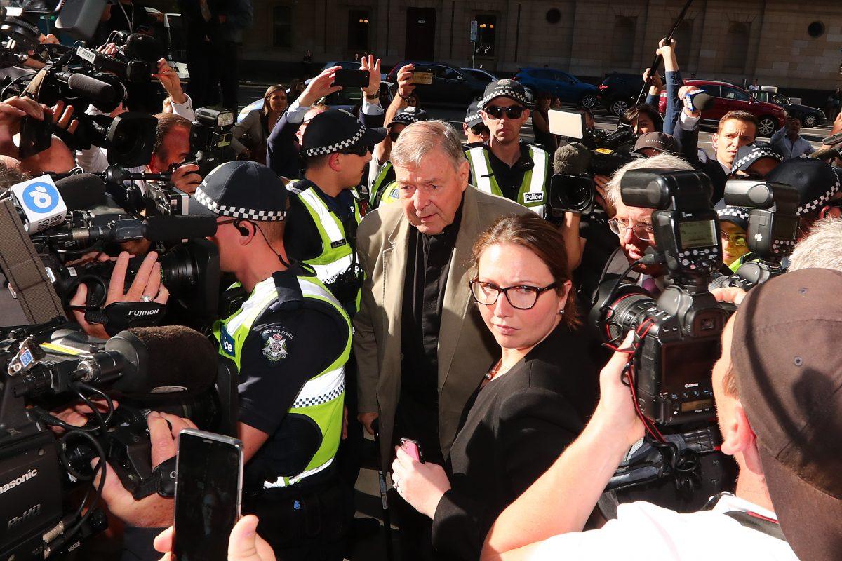 Cardinal George Pell arrives at Melbourne County Court in Melbourne, Australia, on Feb. 27, 2019. (Michael Dodge/Getty Images)
