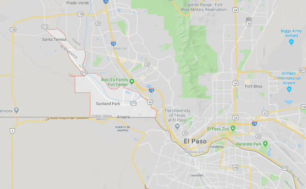 Nearly 200 illegal aliens were apprehended at Sunland Park, New Mexico, on Feb. 26, 2019. (Screenshot via Google Maps)