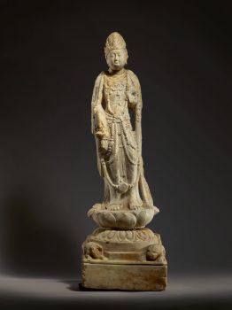 White Marble Carving of a Bodhisattva. This exquisite work from the Tang Dynasty (618–907) is being auctioned by Sotheby’s New York on March 19 for an estimated $600,000 to $800,000. It is part of the Junkunc Collection, one of the largest and most significant Chinese art collections ever gathered in the United States. (Courtesy of Sotheby’s New York)