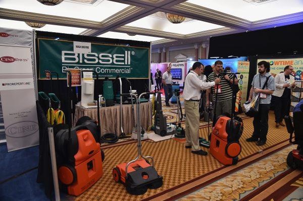 A view of the Bissell booth during CinemaCon, the official convention of the National Association of Theater Owners, at Caesars Palace in Las Vegas, Nevada on April 21, 2015. (Alberto E. Rodriguez/Getty Images for CinemaCon)