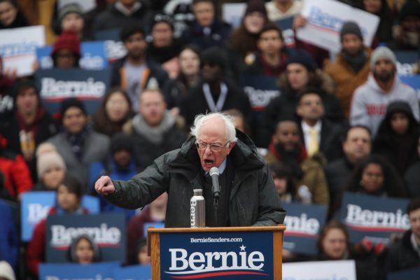 Democrat presidential candidate and self-described socialist Sen. Bernie Sanders (I-Vt.) speaks to supporters at Brooklyn College in the Brooklyn borough of New York City on March 02, 2019. (Spencer Platt/Getty Images)