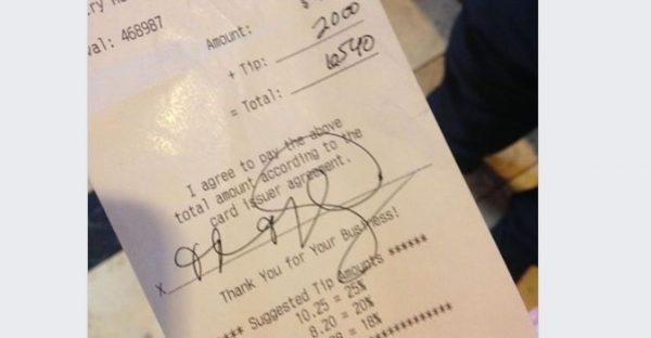 Whitney Anderson of Salem, Virginia, went to a restaurant and noticed something odd after she handed over her credit card to a waiter. (Facebook)