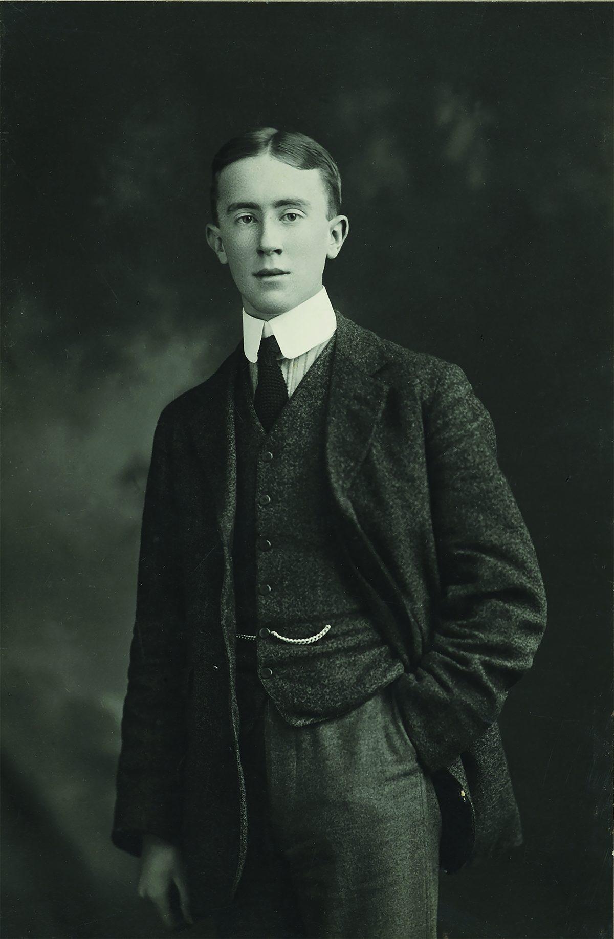 J.R.R. Tolkien, January 1911 by the Studio of H.J. Whitlock & Sons Ltd., Birmingham. Black and white photograph. Bodleian Libraries. (The Tolkien Trust 1977)