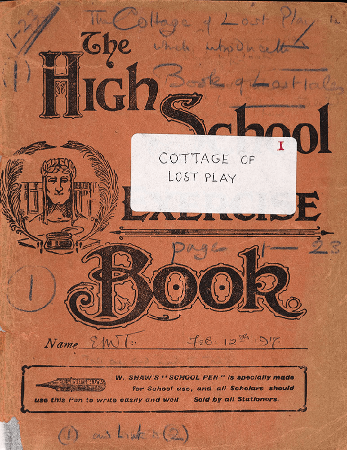 “The Book of Lost Tales,” 1916-1917, by J. R. R. Tolkien. Lined exercise book, ‘The High School Exercise Book.’ Bodleian Libraries. (The Tolkien Estate Limited 2017)