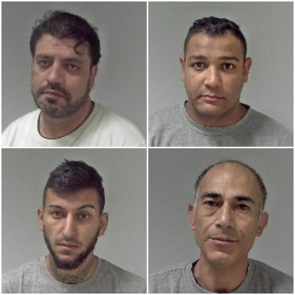 Four of the men convicted of an acid attack on a 3-year-old: Jaba Paktia (Top L), Jan Dudi (Top R), Norbert Pulko (Bottom L), Saied Hussini (Bottom R). (West Mercia Police)