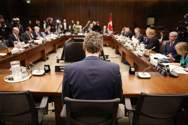 Gerald Butts, former principal secretary to Canada's Prime Minister Justin Trudeau, testifies before the House of Commons justice committee on Parliament Hill in Ottawa, Canada on March 6, 2019. (Dave Chan/Getty Images)