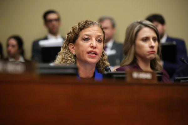 U.S. Rep. Debbie Wasserman Schultz (D-FL) speaks during testimony by Michael Cohen, former attorney and fixer for President Donald Trump, before the House Oversight Committee on Capitol Hill in Washington, on Feb. 27, 2019. (Chip Somodevilla/Getty Images)