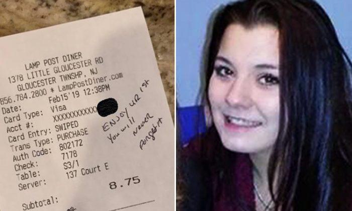 New Jersey Cop’s Generous Tip and Note Sends Pregnant Waitress into Flood of Tears