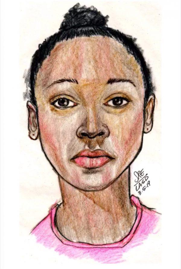 An artist's sketch of the girl whose body was found on a Los Angeles trail on March 5, 2019, released on March 6, 2019. (Los Angeles County Sheriff Department)