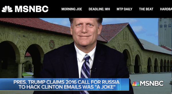 Former U.S. ambassador to Russia Michael McFaul on MSNBC, on March 4, 2019. (Screenshot via Diana West)