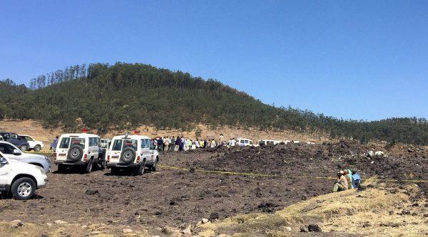 A general view shows the scene of the Ethiopian Airlines Flight ET 302 plane crash, near the town of Bishoftu, southeast of Addis Ababa, Ethiopia, on March 10, 2019. (Reuters/Tiksa Negeri)