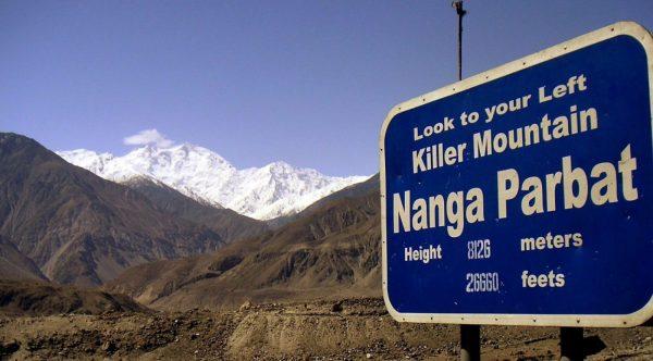 The snow-capped mountain of Nanga Parbat nicknamed "Killer Mountain" is seen in northern Pakistan. (Musaf Zaman Kazmi/AP)