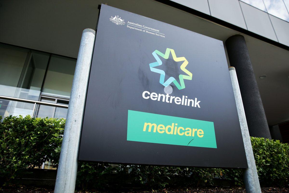 A Medicare and Centrelink office sign at Bondi Junction in Sydney, Australia, on March 21, 2016. (Matt King/Getty Images)