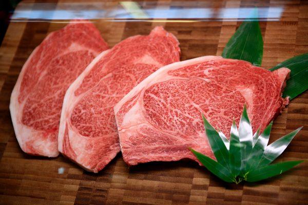 Japanese wagyu matured beef is displayed at the SIAL 2016 (International Food Fair) in Paris. Wagyu marbled beef is expensive in the global market. (MARTIN BUREAU/AFP/Getty Images)
