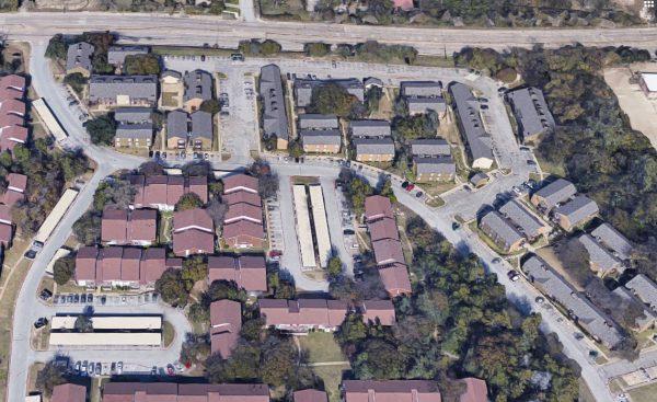An aerial view of Woodhollow Drive, where a dog was shot on Feb. 28, 2019, according to a police report. (Screenshot/Google maps)