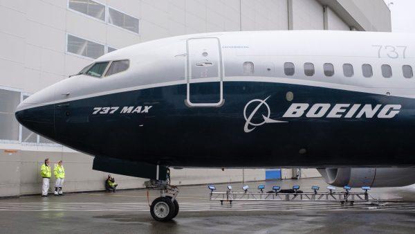 The first Boeing 737 MAX 7 aircraft sits on the tarmac outside of the Boeing factory in Renton, Washington on Feb. 5, 2018. (Stephen Brashear/Getty Images)
