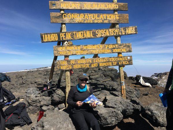Kirstie Ennis on the summit of Mt. Kilimanjaro in Tanzania. (Courtesy of Kirstie Ennis)