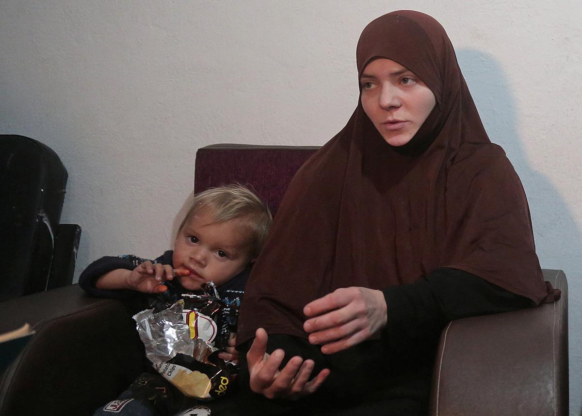 Tatiana Wielandt, 26, a Belgian who joined ISIS in Syria and had six children with militants, now wants to return to Belgium, claiming she's renounced ISIS and its extremist ideology. (Issam Abdallah/Reuters)