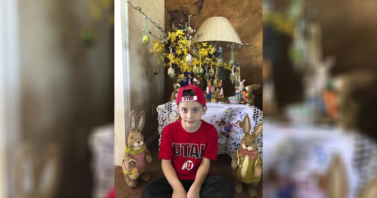 Karen Fisher shows fourth-grader William McLeod at his home in Bountiful, Utah. on April 1, 2018. (Karen Fisher via AP)