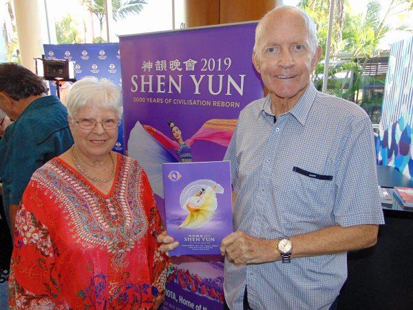 Gold Coast Brass Band Musical Director Denise Collins and husband John saw Shen Yun at the Gold Coast's Home of the Arts, in Australia, on March 13, 2019. (Richard Szabo/The Epoch Times)