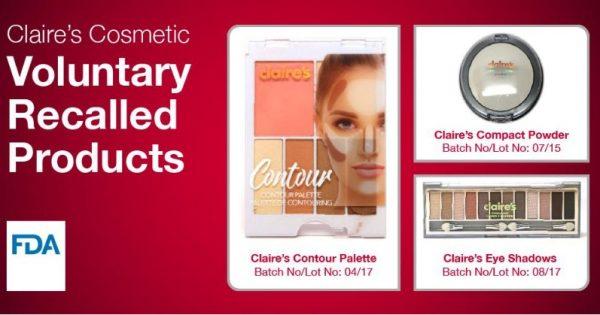 The FDA in March also issued a consumer advisory against the use of certain Claire's makeup products over concerns they may contain cancer-causing asbestos. (FDA)