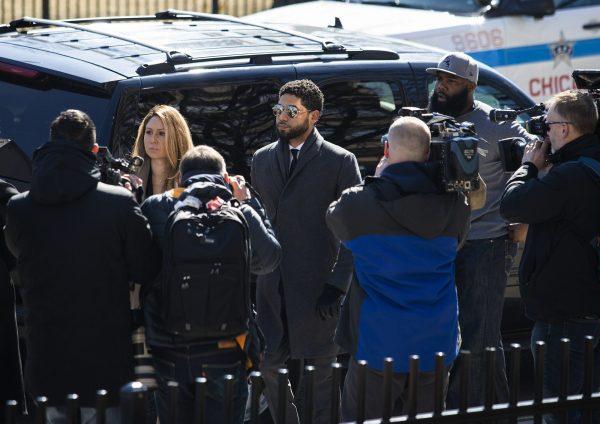 A grand jury indicted Smollett on 16 felony counts accusing him of lying to the police about being the victim of a racist and homophobic attack. (Ashlee Rezin/Chicago Sun-Times via AP)