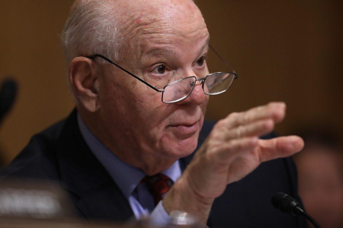 Sen. Ben Cardin (D-Md.) during a hearing in the Dirksen Senate Office Building on Capitol Hill in Washington on Jan. 16, 2019. Cardin is co-sponsor of the Small Business Administration (SBA) Cyber Awareness Act. (Chip Somodevilla/Getty Images)