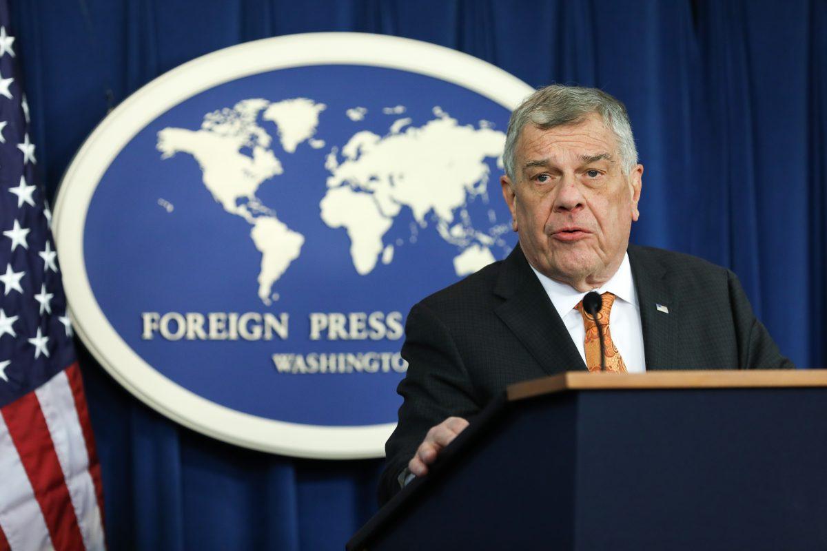 Ambassador Michael Kozak, Bureau of Democracy, Human Rights, and Labor, speaks at the Foreign Press Center in Washington on March 13, 2019. (Samira Bouaou/The Epoch Times)